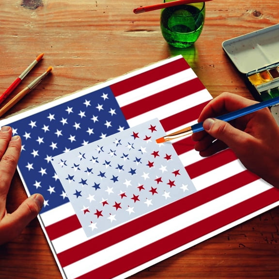 Homelyt American Flag Stencil Star Stencils for Painting Reusable Craft Template for Independence Day DIY Projects Home Decor