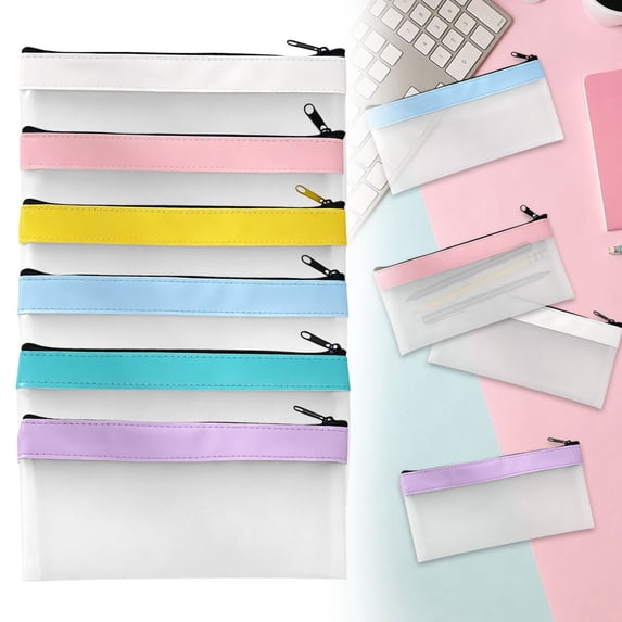 Homelyt Clear Pencil Pouch Small Zipper Pouch TPU Medium Water Resistant Pen Bag with Smooth Zipper for Office Travel Storage