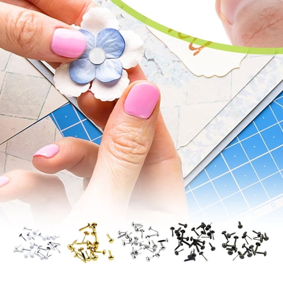 Homelyt Craft Paper Fasteners Round Brass Fasteners Mini Brads for DIY Handmade Paper Decoration and Art Crafting Project
