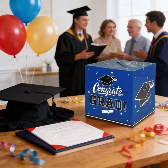 Homelyt Graduation Decorations 2026 Graduation Card Box Money Gift Banknote Extraction Holder for Party Celebration