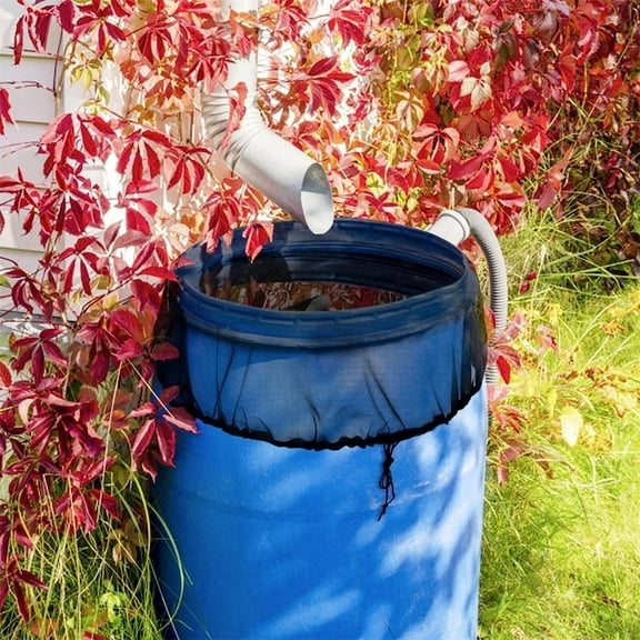 Homelyt Mesh Cover for Rain Barrel Rain Barrel Screen Drawstring Netting Leaf Protector Screen for Outdoor Garden Water Collection Tank Buckets