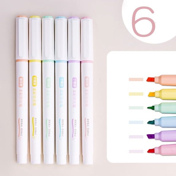 Homelyt Pastel Highlighters Bible Highlighters No Bleed 6 Pack Chisel Tip Assorted Colors Quick Dry Mild Ink for Journaling Study