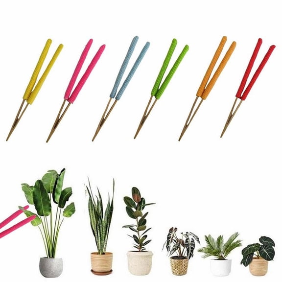 Homelyt Plant Cleaning Tool Microfiber Leaf Cleaning Tongs Wooden Handle Dust Removal Houseplant Cleaner for Indoor Houseplants and Window Blinds