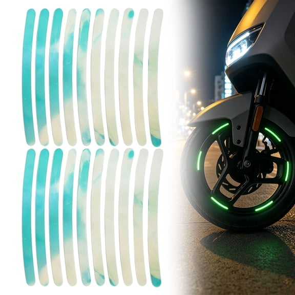 Homelyt Reflective Wheel Stickers Night Glow Decals Easy Install Rim Decals Anti Scratch Tape for Car Bike Motorcycle 20Pcs High Visibility Automotive Exterior Accessories