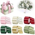thumbnail image 1 of Homelyt Satin Ribbon 2 Inch x 25 Yards Wide Fabric Ribbon for Flower Bouquet Crafts Gift Wrapping Wedding Decoration Wreath Christmas Bow, 1 of 3