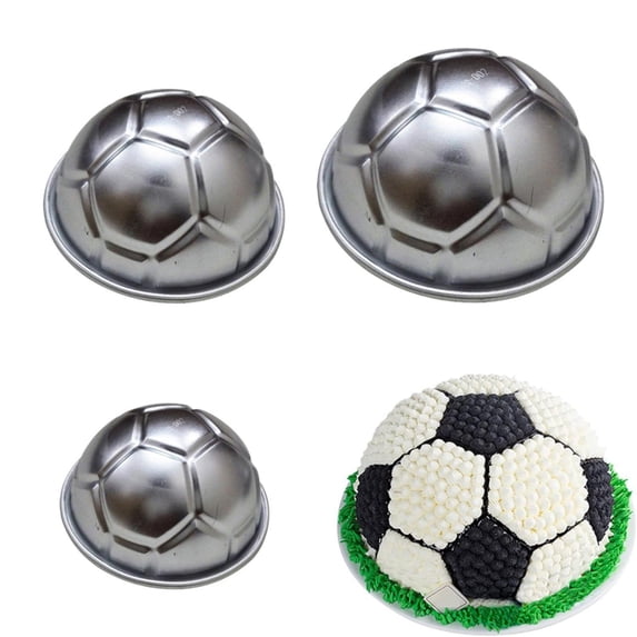 Homelyt Soccer Ball Mold Aluminum Football Cake Pan Hemisphere DIY Baking Tools for Cake Jelly Chocolate Party Baking Supplies 1pc