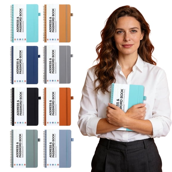 Homelyt Spiral Address Book Password Keeper with Alphabetical Tabs Large Print Personal Information Organizer for Home Office Planning