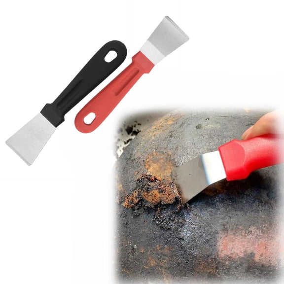 Homelyt Versatile Stove Scraper Corner Seam Scraper with Plastic Handle Stainless Steel Multi Purpose Cleaning Tool for Oven Induction Freezer Kitchen Crevice Gadget
