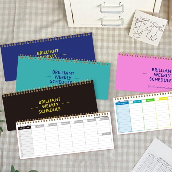 Homelyt Weekly Planner Pad Undated Coil Bound Long Notepad with Weekly To Do List Sections for Desk Organization and Adult Life Management