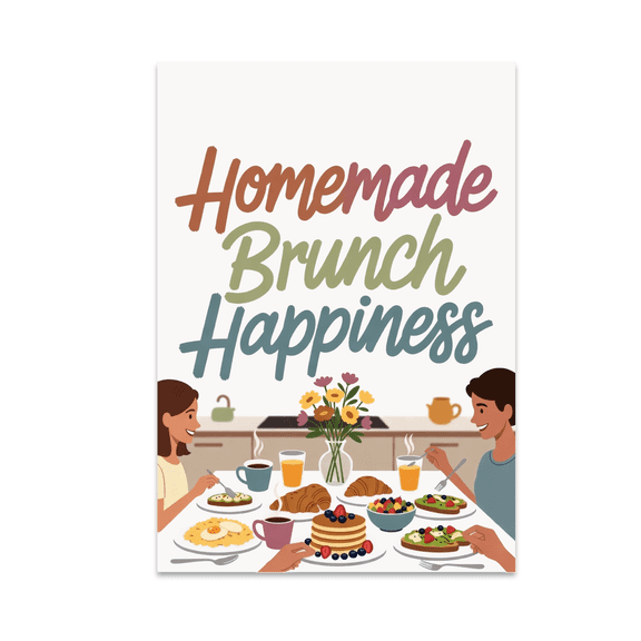 Homemade Brunch Happiness Wall Art - Kitchen Decor Enthusiast - 13x19 Poster Print