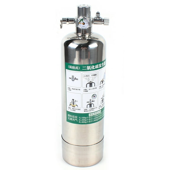 Homemade CO2 Cylinder for Plants and Fish, Stainless Steel Carbon Dioxide Generator with Safety Valve, Efficient and Reliable