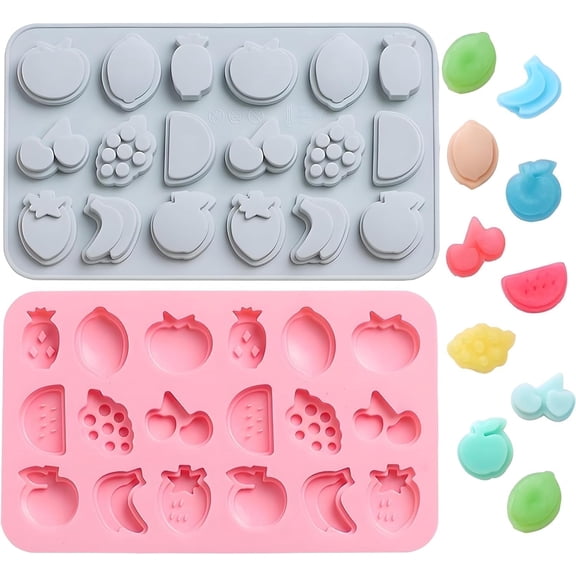 Verdental 36-Cavity Fruit Shape Chocolate & Candy Silicone Mold, Non-Stick, Reusable, 2 Count