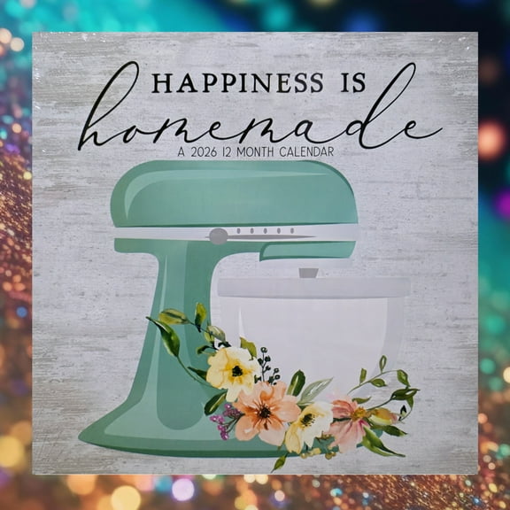 "Homemade Happiness" Cheeky 2026 Hanging Wall Calendar with a Bright New Photo Each Month