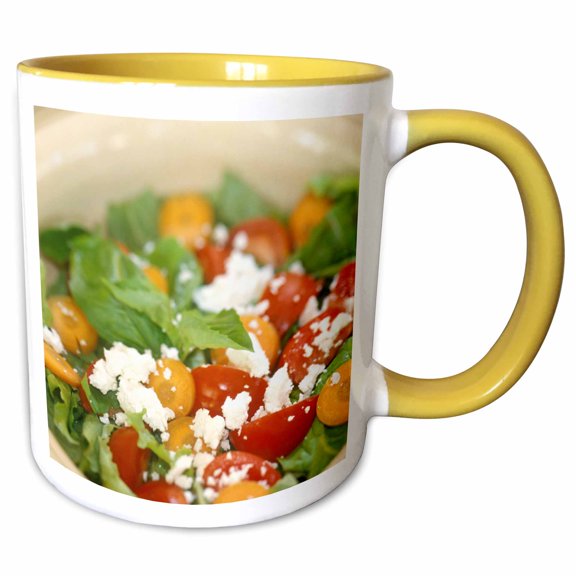 3drose, Homemade Salad, Cuisine - Na06 Rti0000 - Rob Tilley, 11oz Two-tone Yellow Mug