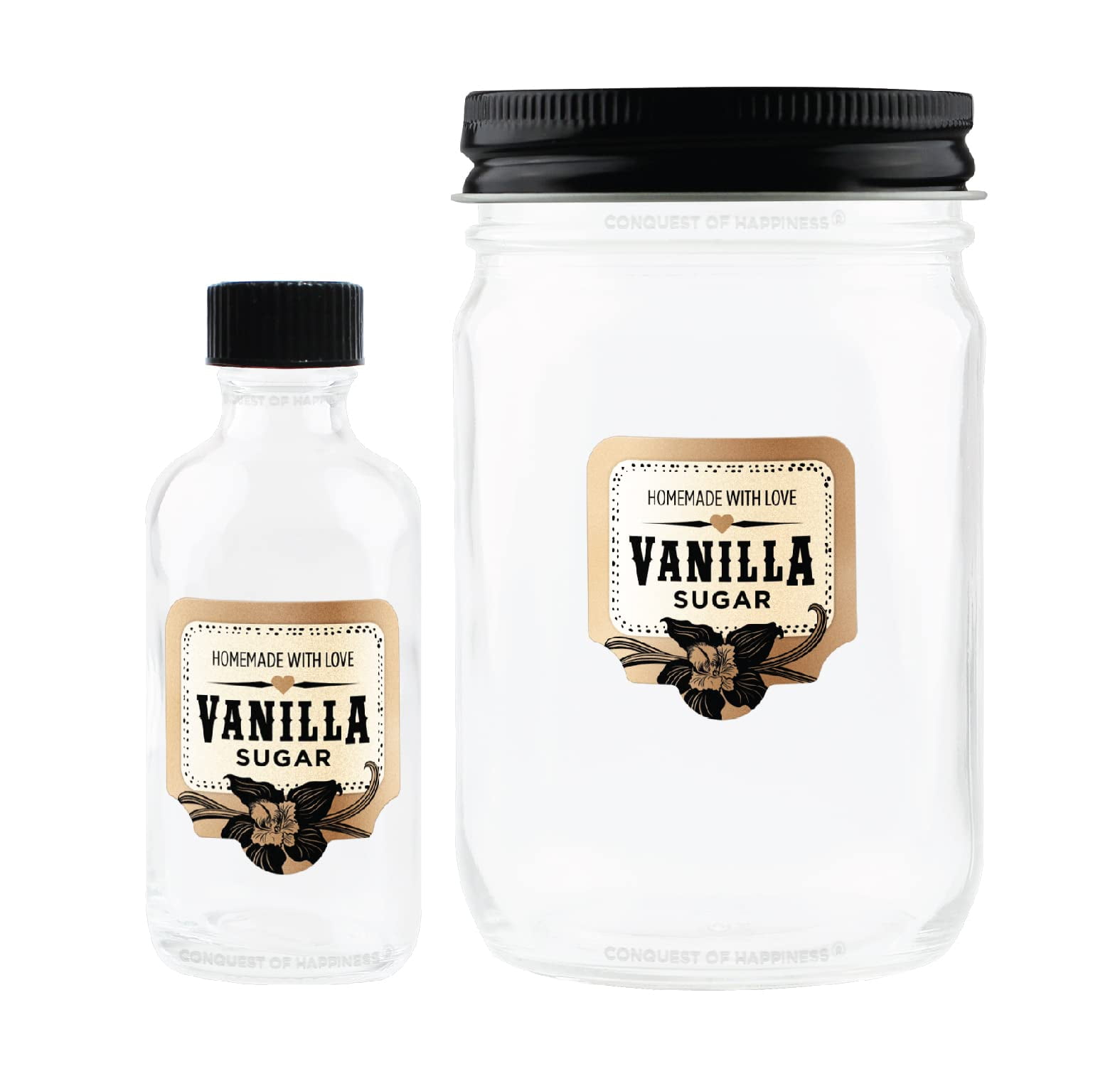 Small Sugar Label Homemade Vanilla Sugar Label for 1 oz Bottles* and Larger - Homemade ...