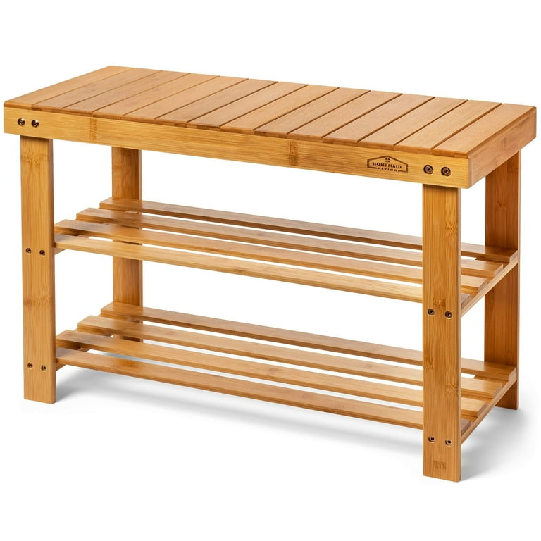 Shoe Storage Bench Storage Rack Entrance Bench Bamboo - Temu