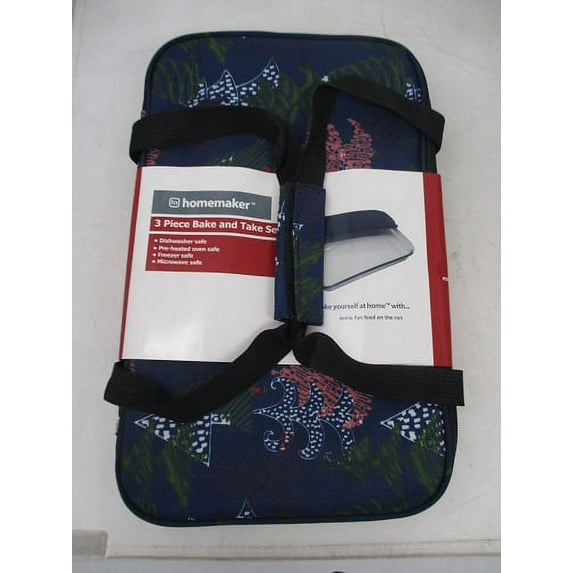 Homemaker 3 Piece Bake and Take Set - Christmas Tree Print