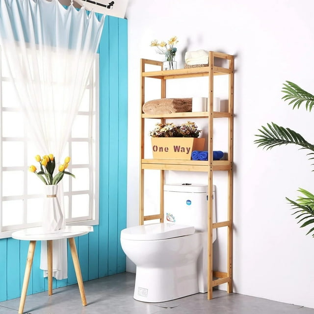 Homemart 3-Tier Over The Toilet Storage Bamboo Over Toilet Bathroom ...
