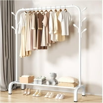 Homemart Clothes Rack, Garment Rack with Bottom Shelf for Hanging Clothes, Coats, Skirts, Shirts, Sweaters, White