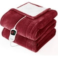 thumbnail image 1 of Homemate Electric Heated Blanket Full - 72"x84" Heating Bed Blankets Throw with 10 Heating Levels 8 Hours Auto Off Fast Heating Over-Heated Protection Ultra Soft Warm Flannel ETL Certified Red, 1 of 17