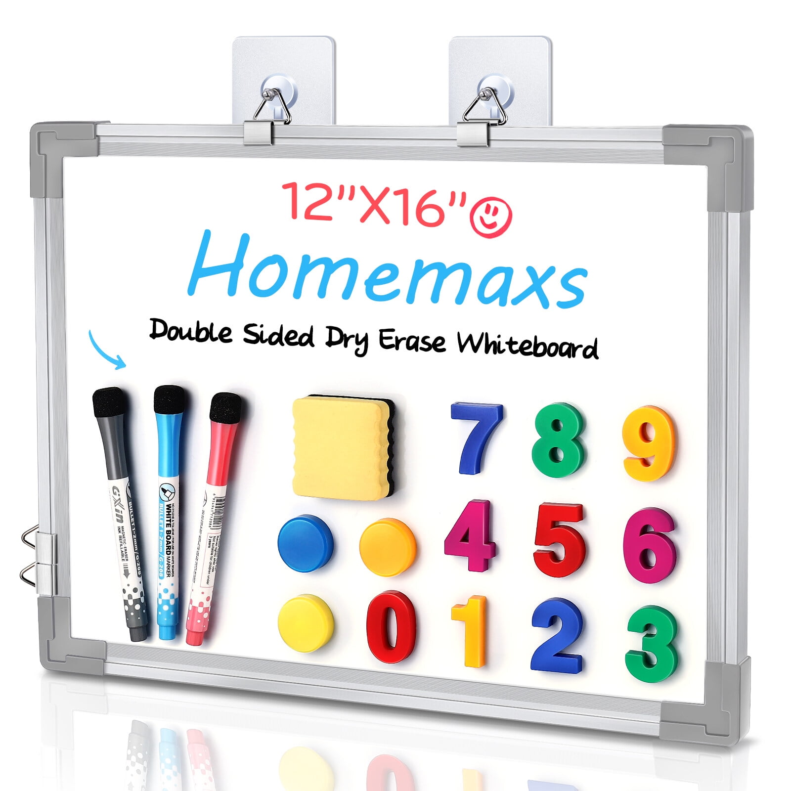 Homemaxs 12 x 16 in Hanging Dry Erase Board Double Sided White Board