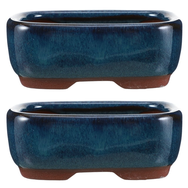 Homemaxs 2pcs Small Indoor Ceramic Planter for Succulents, Bonsai
