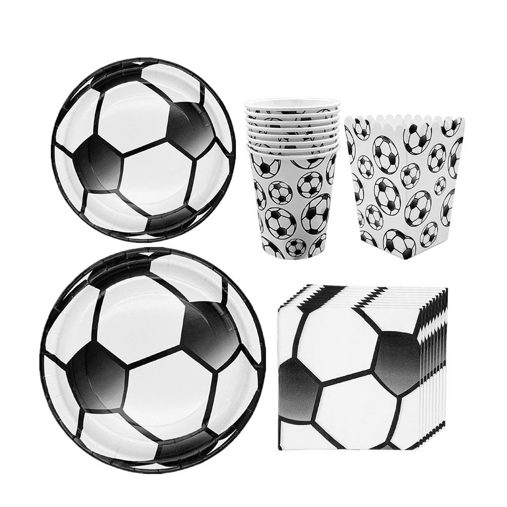 Homemaxs 48Pcs Creative Football Themed Disposable Tableware Set Soccer