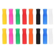 Homemaxs 50pcs Practical Silicone Straw Cover Reusable Eco- Tips Multicolored Straws Tips Covers (Random Color)