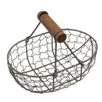Homemaxs Basket Egg Wire Fruit Metal Gathering Oval Bowl Storage Bread Holder Tray Farmhouse Display Countertop Chicken Baskets