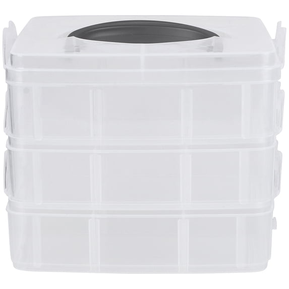 Plate Rack Transparent Container 3 Rs Plastic Storage Box with 18 Adjustable Compartments, Transparent ...