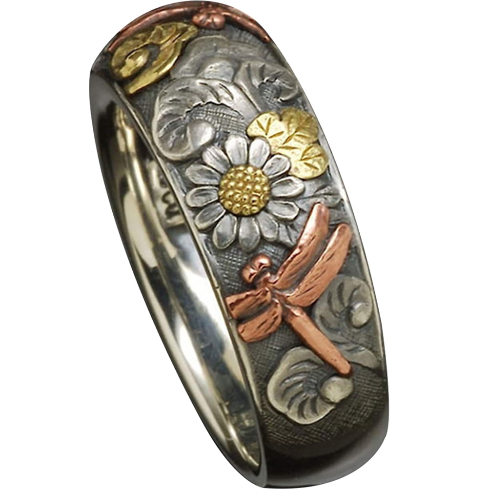 TINEASUR Homemaxs Flower, Fashion Dragonfly Ring, Alloy