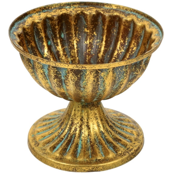 Elegant Decorative Iron Urn Planter for Desktop, Wedding Centerpieces, Indoor and Outdoor Flower Pots and Garden Decor