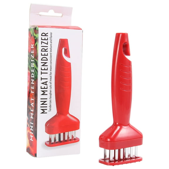 Steak Pork Chop Widen Loose Needle Stainless Steel Tenderizer Steak Maker Plastic Handle Steak (Red)
