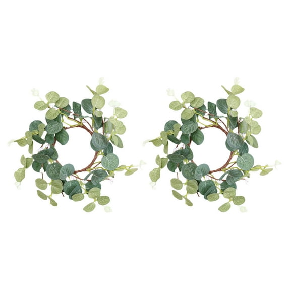 Homemaxs Wreath Eucalyptus Rings Ring Wreaths Mini 6 Inch Greenery Spring Leaves Holder Leaf Artificial Front Wedding Napkin