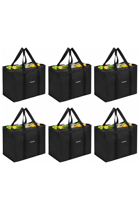 Heavy Duty Reusable Grocery Bags, Large Shopping Tote Bag, 6 Pack
