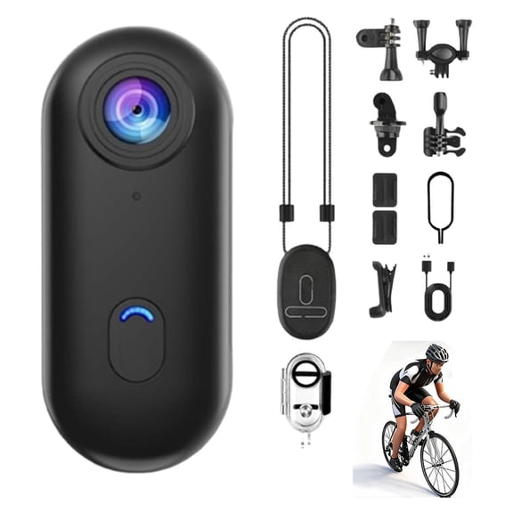 Homemoh 4K/1080P Motorcycle Camera, HD Mini Wearable Body Adventure Action Cameras, 360° Rotation Portable Wearable Mini Action Cam for Cycling, Diving, Dashcam