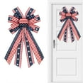 thumbnail image 1 of Homemoh 4th of July Patriotic Decorations Bows with Red White Blue Stars & Stripes, American Flag Burlap Ribbon Bows for Wreath & Tree Topper, Independence Day Memorial Day Veterans Day Decor, 1 of 7