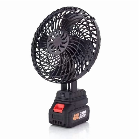Homemoh 8 Inch Cordless Jobsite Fan with 20W Brushless Motor and 3500 RPM Speed - Portable Rechargeable Fan with Double USB Output for Home, Office & Camping