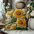 thumbnail image 1 of Homemoh Fall Sunflower Pillow Covers 18”x18”, Fall Floral Throw Pillow Covers with 3D Effect Imitation Embroidered for Couch, Sofa, Outdoor Patio, Thanksgiving Home Decor, 1 of 6