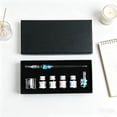 thumbnail image 1 of Homemoh Glass Dipped Pen Ink Set, Crystal Elegant Flower Signature Ink Pen, Calligraphy Pen Set with Pen Holder for Signatures, Gift Cards Writing, Calligraphy Beginners, 1 of 7
