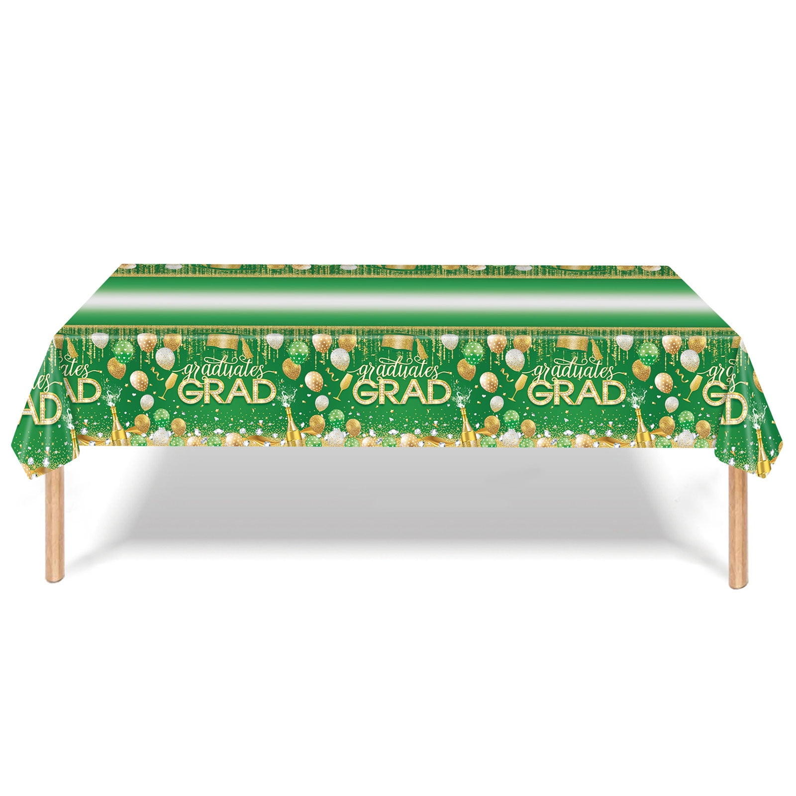 3-Pack Graduation Tablecloths - 54x108 Inch Congrats Grad Plastic Table Covers