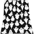 thumbnail image 1 of Homemoh Halloween Throw Blankets Funny Ghost Cute Halloween Spooky Black and White Throw Blanket Lightweight Cozy Flannel Blanket for Bedroom Living Rooms Couch Sofa Bed Home Decorations 30x40 Inch, 1 of 8