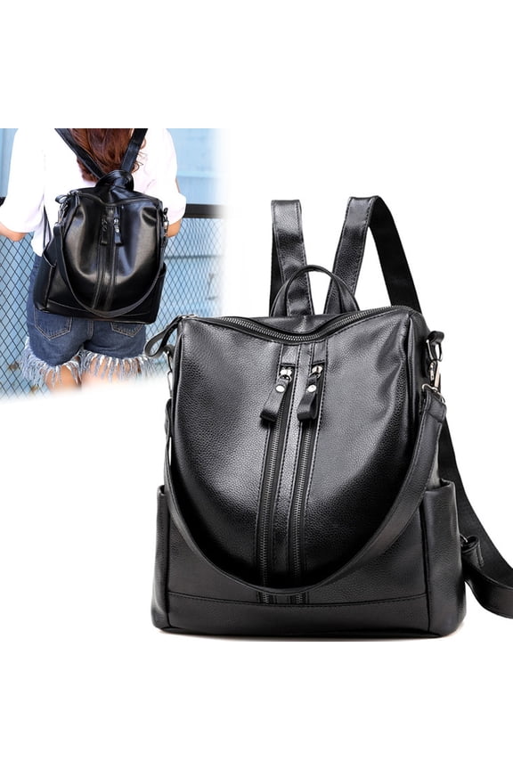 Leather Backpack for Womens, Waterproof PU Leather Backpacks With Anti-theft Design, Convertible Shoulder Bags for Daily Work Travel