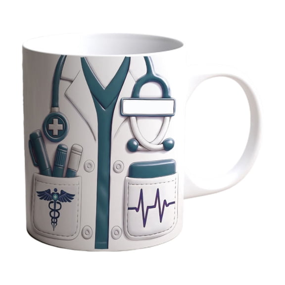 Homemoh Personalized Medical Appreciation Mug with Stethoscope, 3D Effect with 2D Printed Coffee Cup, Custom Gift for Doctors & Medical Students, MD Graduation or Doctor’s Day Gift
