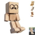 thumbnail image 1 of Homemoh Shaking Wooden Man, Shaking Wooden Man Figurine for Car Dashboard, Handmade Shak Feet Woodens Doll, Funny Cars Ornaments Wood Desktop Decor, Car Dashboard Accessories, 1 of 5