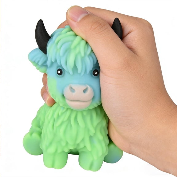 Homemoh Silicone Highland Cow Squishies, Mini Cute Highlandcow Squeeze Ball, Slow Rising Sensory Fidget Stress Ballfor Anxiety Relief, Easter Basket Stuffer Party Favor Gift for Cow Lovers