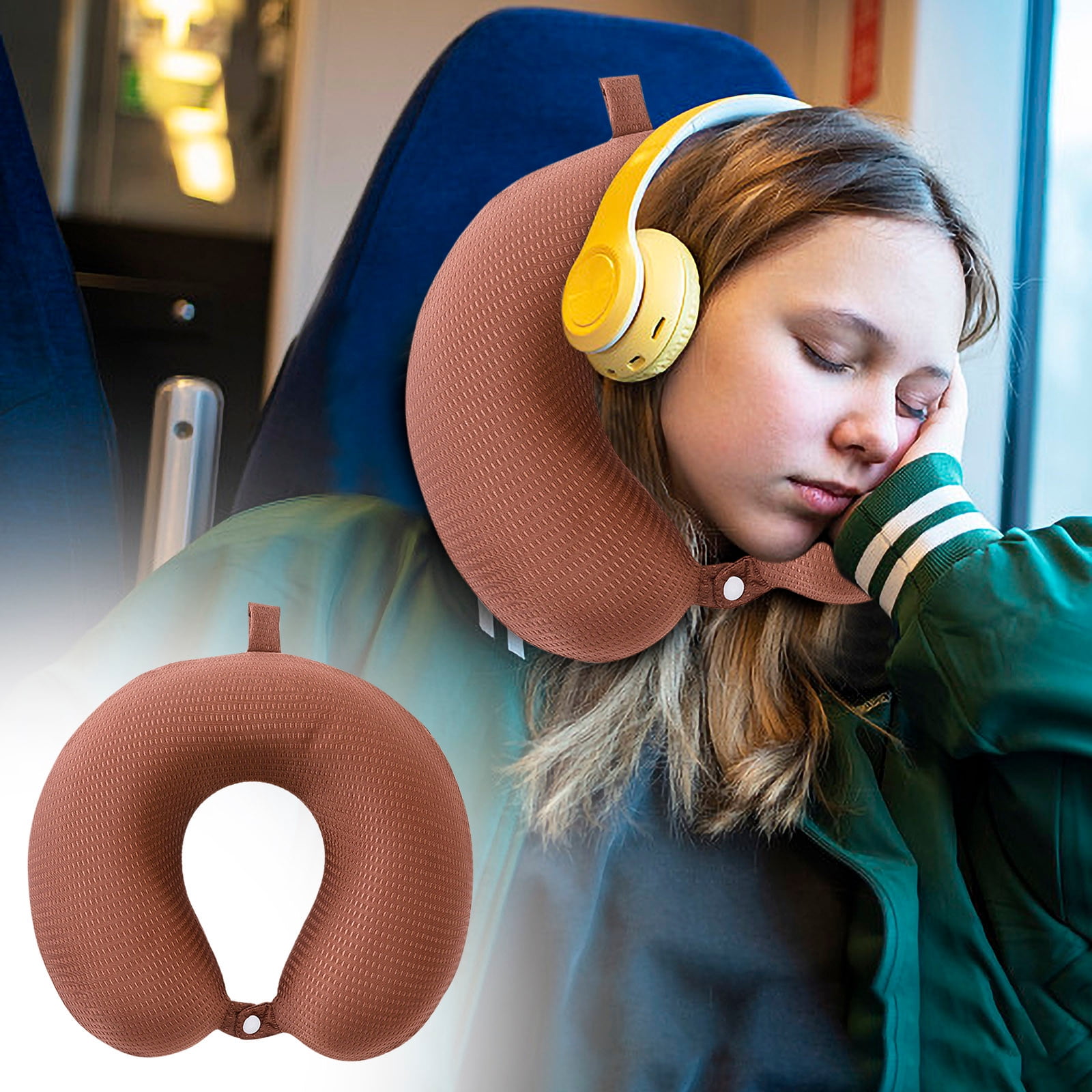 Homemoh Travel Pillows for Sleeping Memory Foam Neck Pillow for Chair