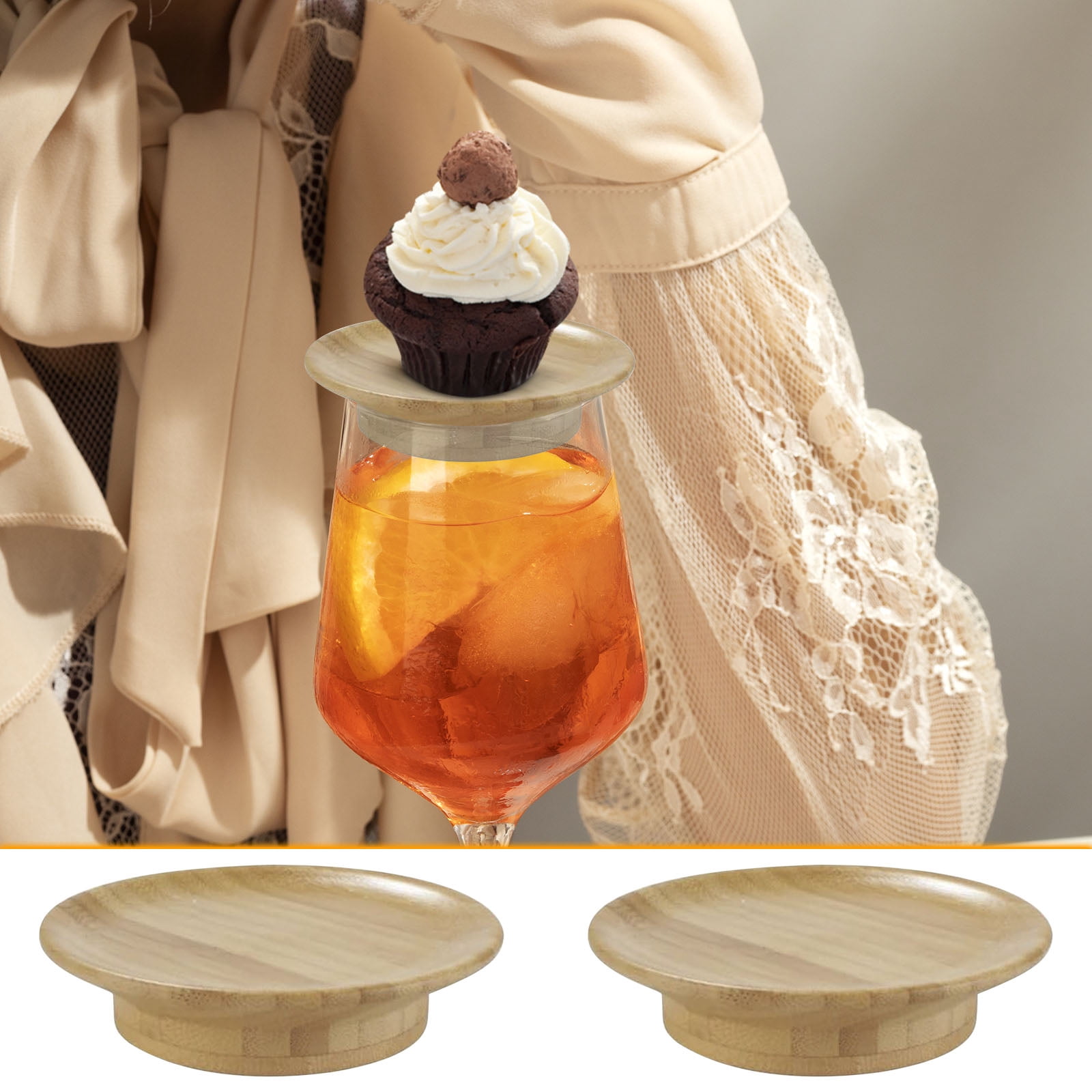 Plateaux Charcuterie Pour Verres à Vin - 4pcs En Bois