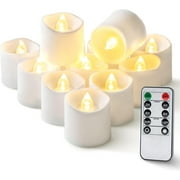 Homemory 12 Pack  Remote Control Flameless Candles, 2/4/6/8H Timer Led Votive Candles, Battery Operated Tea Lights for Wedding Table Centerpiece, Holidays, Halloween Pumpkins, Christmas Present