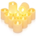 thumbnail image 1 of Homemory 12Pack Timer Flameless LED Votive Candles, Battery Operated Tea Light with Timers, Long Lasting, 6 Hours On and 18 Hours Off Cycle Automatically for Wedding,Table Decorations (Ivory Base), 1 of 6